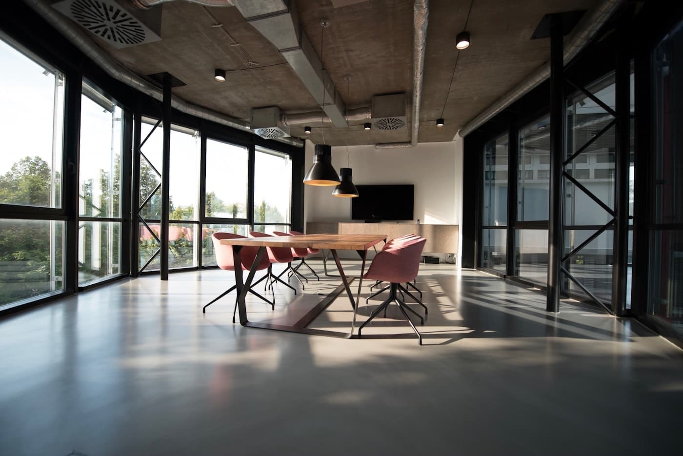 A quiet executive meeting room prepared for advisory work.